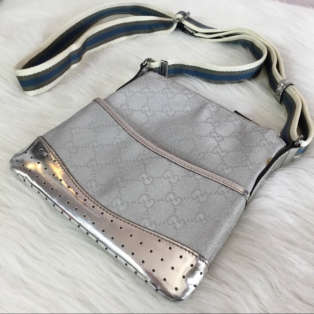 RARE authentic Gucci ⚡️💀 silver mini crossbody✅